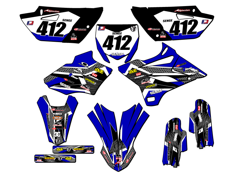 Kit de gráficos Senge Blue Senge 2019-2021 YZ 85 PODIUM compatible con Yamaha - Imagen 8 de 10