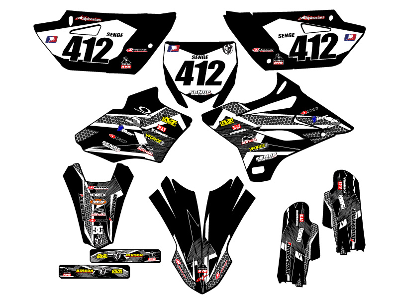 Kit de gráficos YZ 85 PODIUM 2019-2021 negro Senge compatible con Yamaha - Imagen 8 de 10