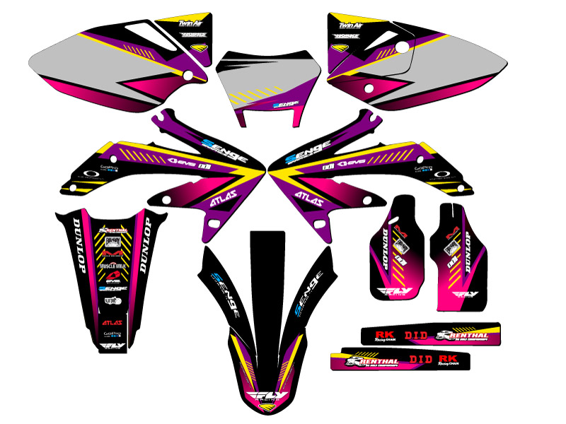 2008-2018 CRF 450 X SURGE Purple Senge Graphics Kit Compatible with Honda - Picture 5 of 10