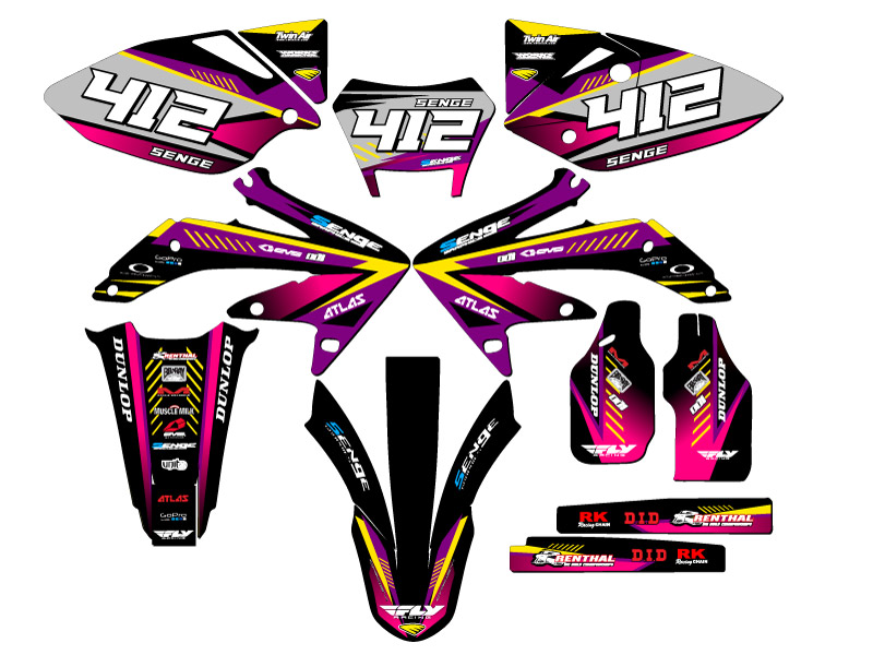 2008-2018 CRF 450 X SURGE Purple Senge Graphics Kit Compatible with Honda - Picture 8 of 10