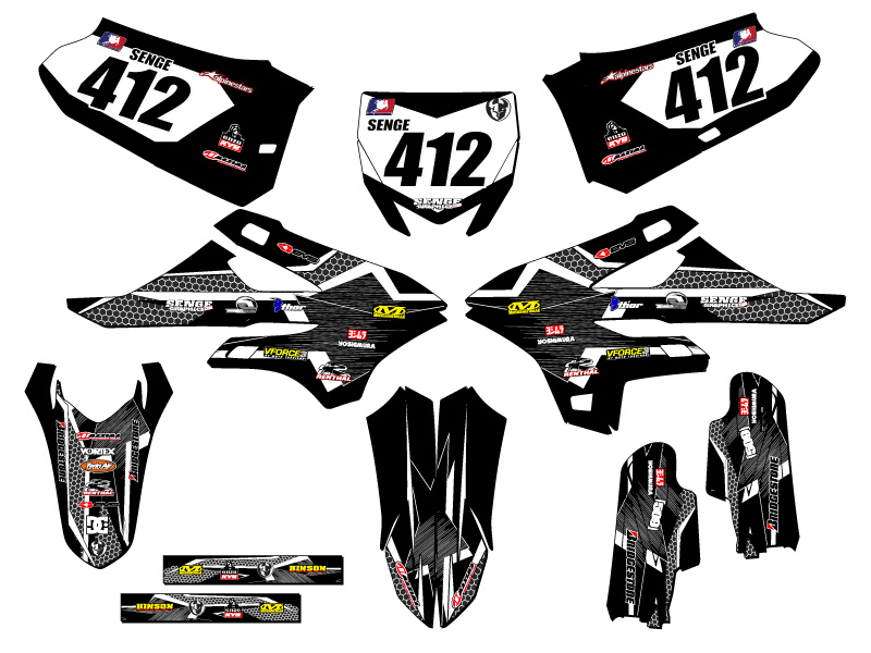 2022-2023 YZ 85 PODIUM Black Senge Graphics Kit Compatible with Yamaha - Picture 8 of 10