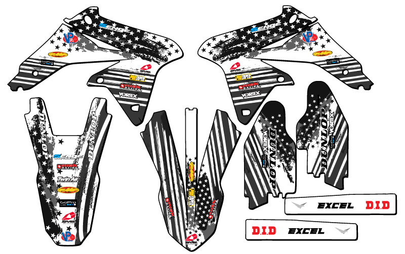 2008-2017 RMZ 450 MERICA Grey Senge Graphics Kit Compatible with Suzuki - Picture 2 of 10