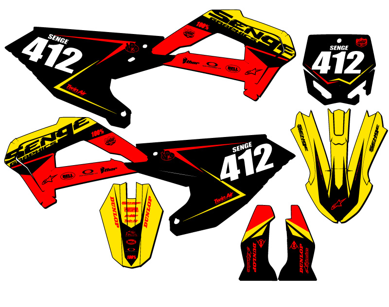 Kit de gráficos Senge rojo 2022 CX 65 BINARIO compatible con Cobra - Imagen 8 de 10