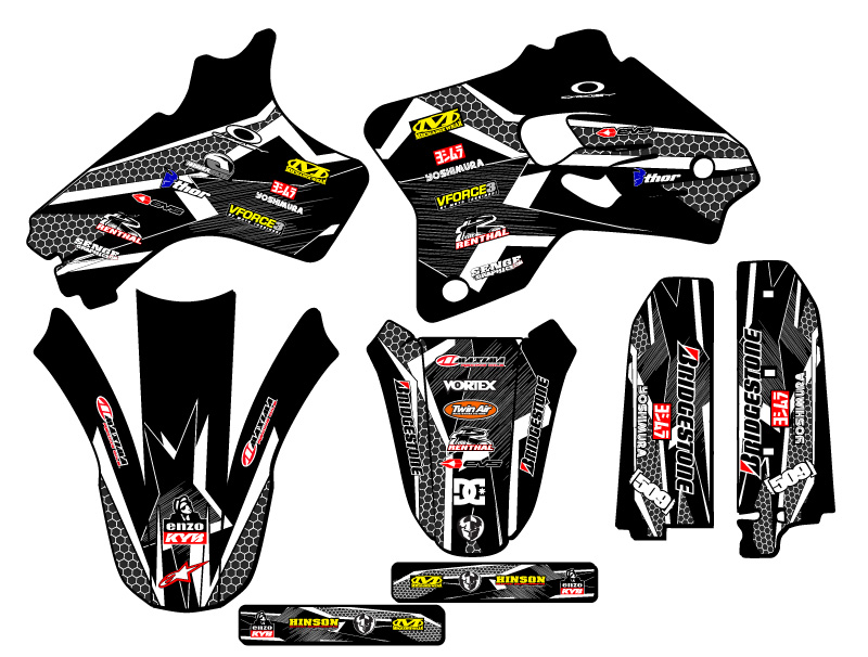 1993-2001 YZ 80 PODIUM Black Senge Graphics Kit compatible con Yamaha - Imagen 2 de 10