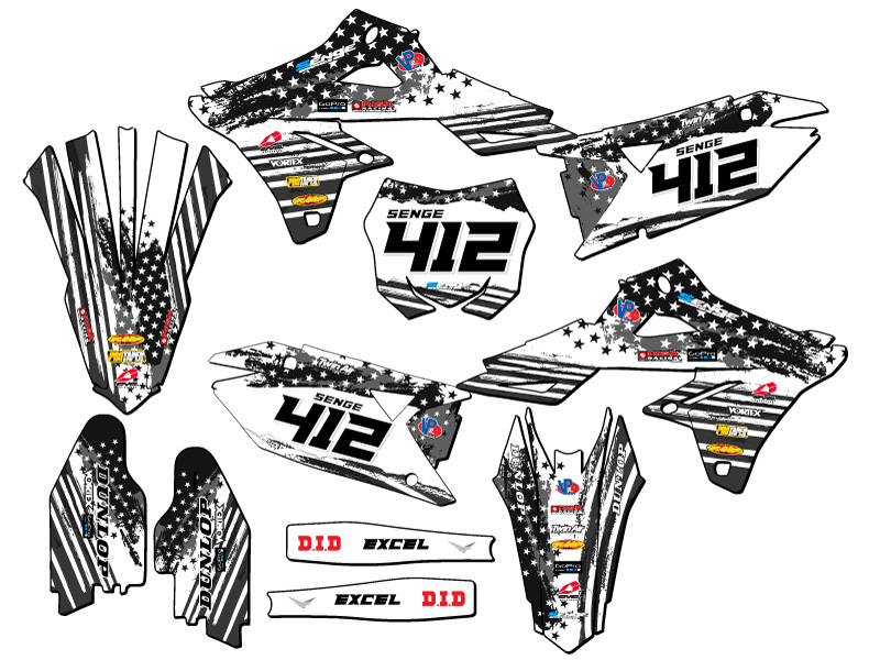 2018-2023 RMZ 450 MERICA Grey Senge Graphics Kit Compatible with Suzuki - Picture 8 of 10