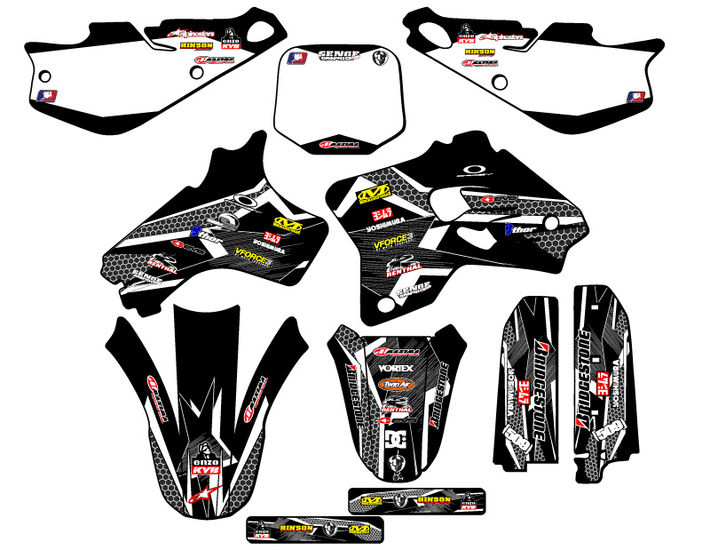 1993-2001 YZ 80 PODIUM Black Senge Graphics Kit compatible con Yamaha - Imagen 5 de 10