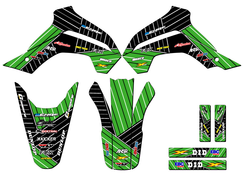 2021-2022 KLX 140 RF RACE SERIE Green Senge kit de gráficos compatible con - Imagen 2 de 10
