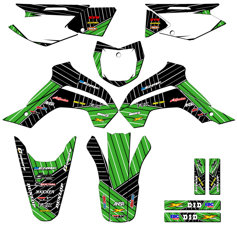 2021-2022 KLX 140 RF RACE SERIE Green Senge kit de gráficos compatible con - Imagen 5 de 10