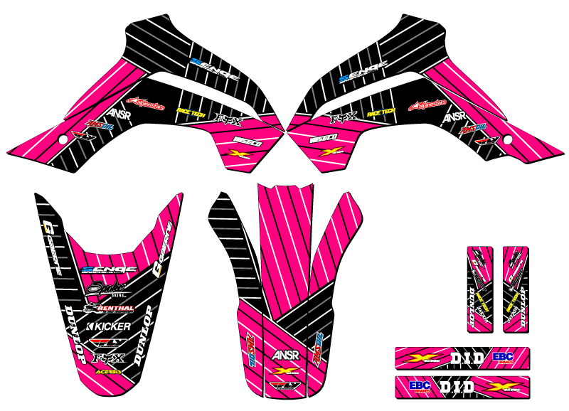 2021-2022 KLX 140 RF RACE SERIE Pink Senge kit de gráficos compatible con - Imagen 2 de 10