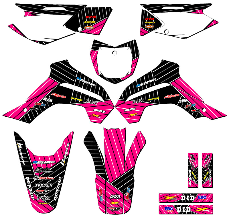 2021-2022 KLX 140 RF RACE SERIE Pink Senge kit de gráficos compatible con - Imagen 5 de 10
