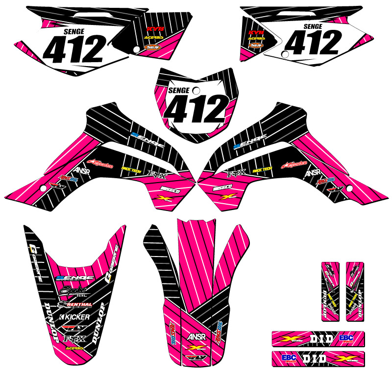 2021-2022 KLX 140 RF RACE SERIE Pink Senge kit de gráficos compatible con - Imagen 8 de 10