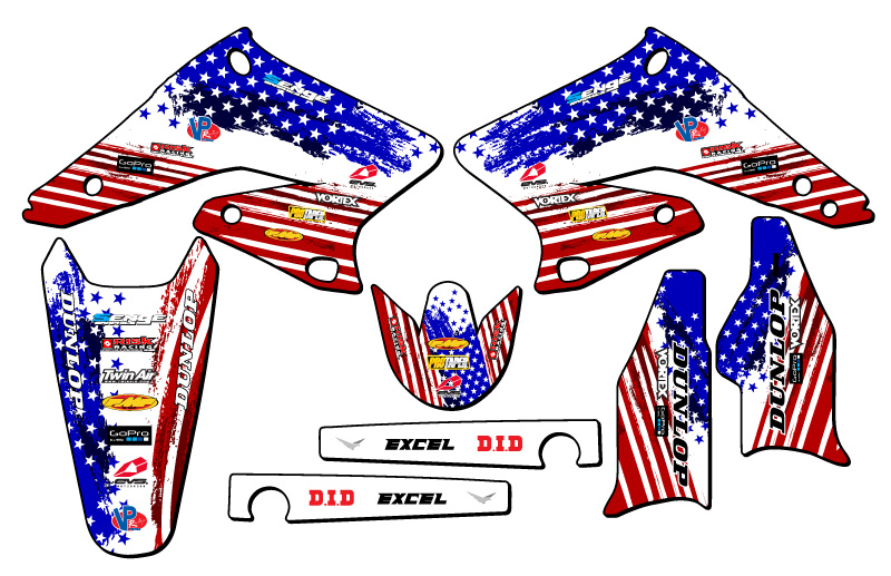 2004-2006 RMZ 250 MERICA Usa Senge Graphics Kit Compatible with Suzuki - Picture 2 of 10