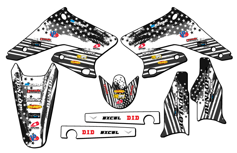 2004-2006 RMZ 250 MERICA Grey Senge Graphics Kit Compatible with Suzuki - Picture 2 of 10