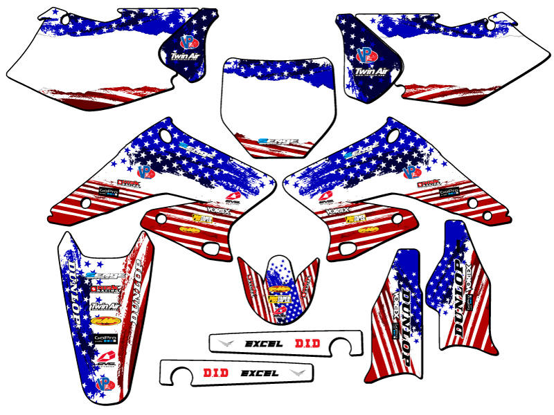 2004-2006 RMZ 250 MERICA Usa Senge Graphics Kit Compatible with Suzuki - Picture 5 of 10
