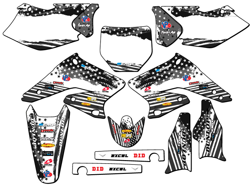 2004-2006 RMZ 250 MERICA Grey Senge Graphics Kit Compatible with Suzuki - Picture 5 of 10