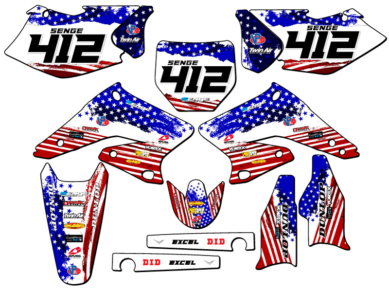 2004-2006 RMZ 250 MERICA Usa Senge Graphics Kit Compatible with Suzuki - Picture 8 of 10