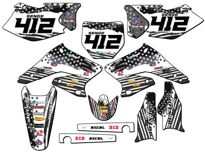 2004-2006 RMZ 250 MERICA Grey Senge Graphics Kit Compatible with Suzuki - Picture 8 of 10