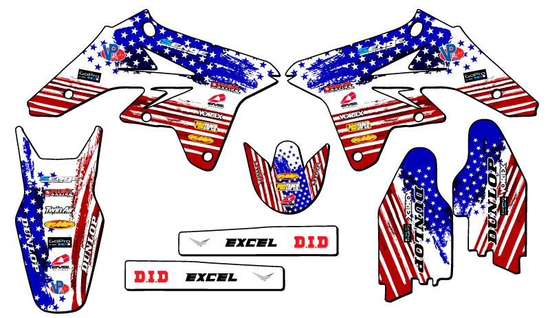 2007-2009 RMZ 250 MERICA Usa Senge Graphics Kit Compatible with Suzuki - Picture 2 of 10