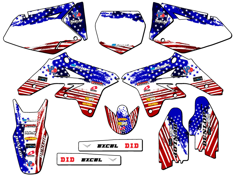 2007-2009 RMZ 250 MERICA Usa Senge Graphics Kit Compatible with Suzuki - Picture 5 of 10