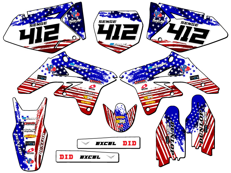 2007-2009 RMZ 250 MERICA Usa Senge Graphics Kit Compatible with Suzuki - Picture 8 of 10