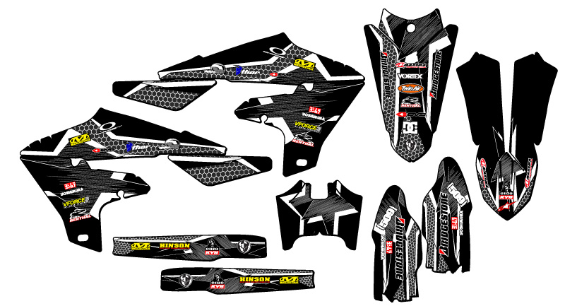 2019-2023 WR 450 F PODIUM Black Senge Graphics Kit Compatible with Yamaha - Foto 2 di 10