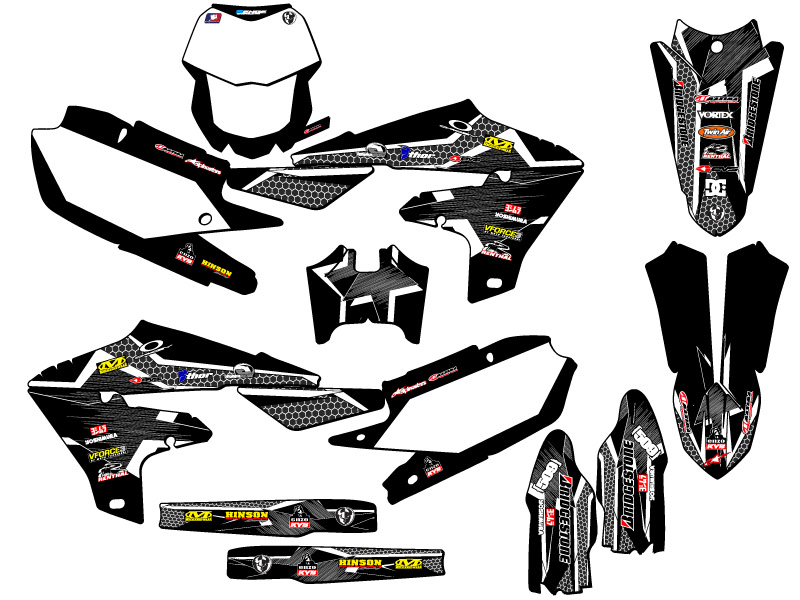 2019-2023 WR 450 F PODIUM Black Senge Graphics Kit Compatible with Yamaha - Foto 5 di 10