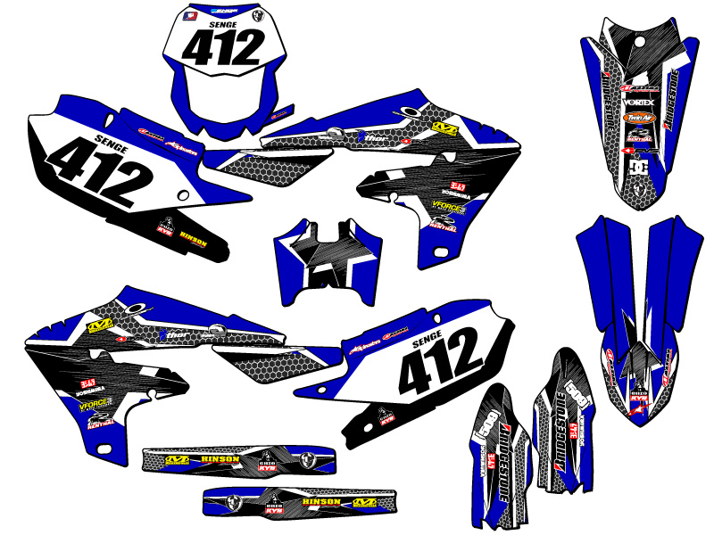 2019-2023 WR 450 F PODIUM Blue Senge Graphics Kit Compatible with Yamaha - Picture 8 of 10