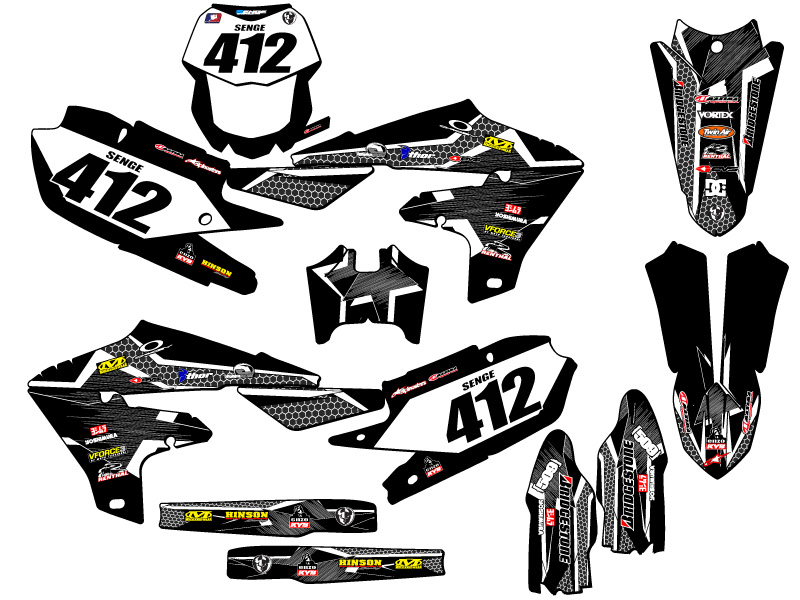 2019-2023 WR 450 F PODIUM Black Senge Graphics Kit Compatible with Yamaha - Foto 8 di 10
