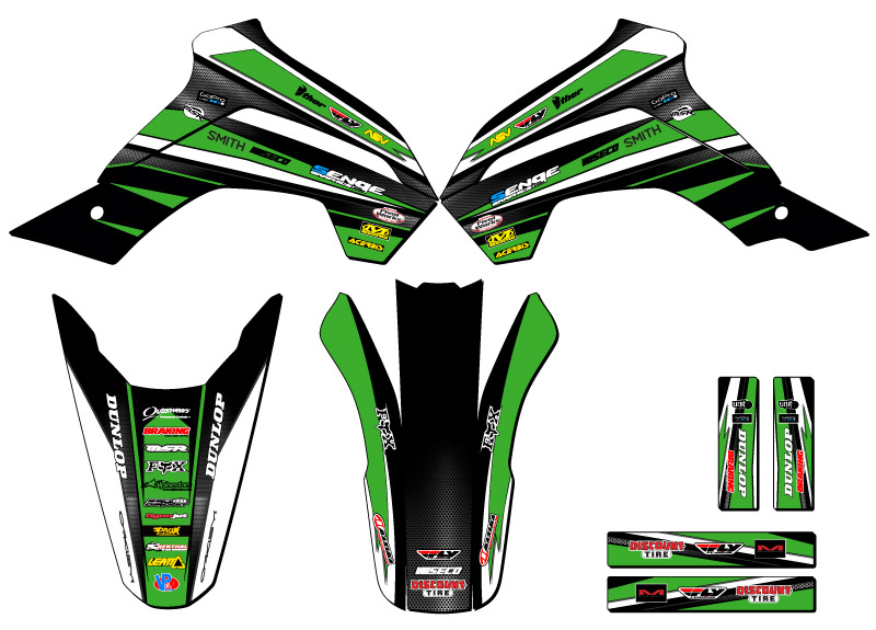 2021-2022 KLX 140 RF VIGOR Green Senge Graphics Kit compatible con Kawasaki - Imagen 2 de 10
