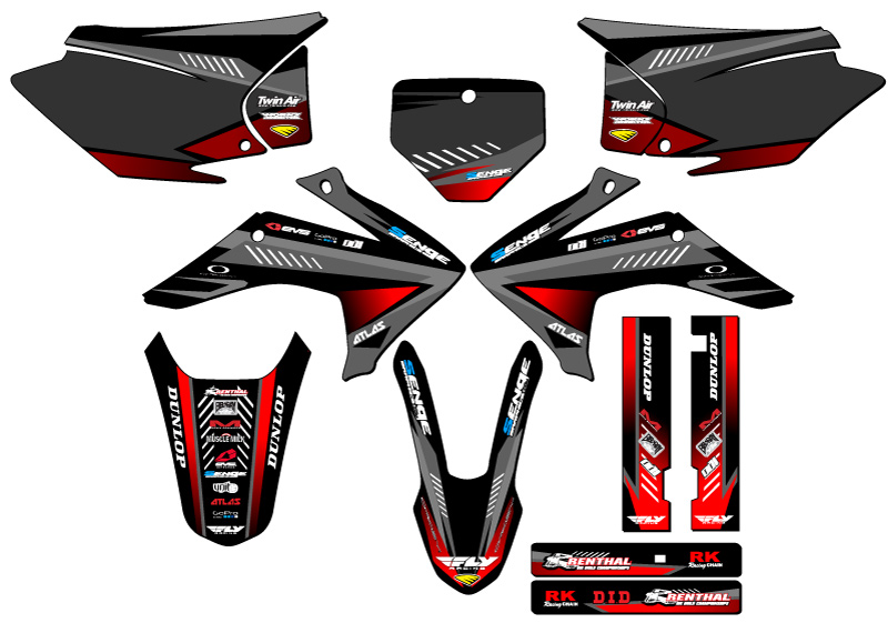 2015-2020 CRF 230 F SURGE Black Senge Graphics Kit Compatible with Honda - Picture 5 of 10