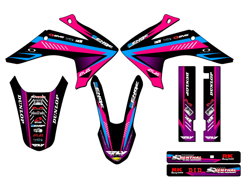 2015-2020 (with Headlight) CRF 230 F SURGE Pink Senge Graphics Kit Compatible... - Picture 2 of 10