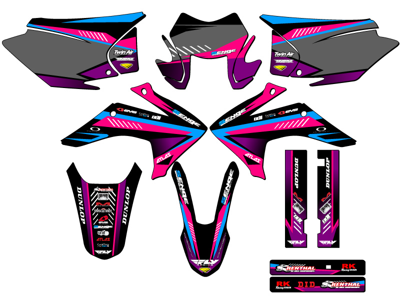 2015-2020 (with Headlight) CRF 230 F SURGE Pink Senge Graphics Kit Compatible... - Picture 5 of 10