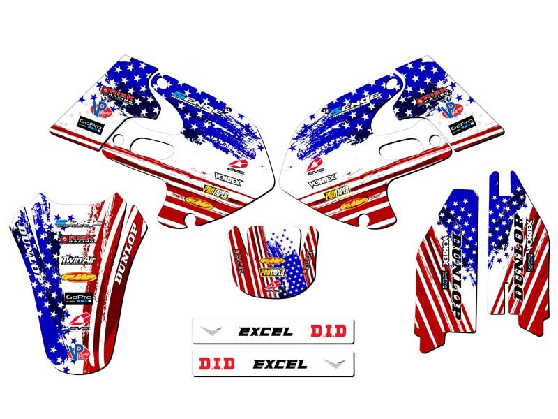 1999-2000 RM 125 MERICA Usa Senge Graphics Kit Compatible with Suzuki - Picture 2 of 10
