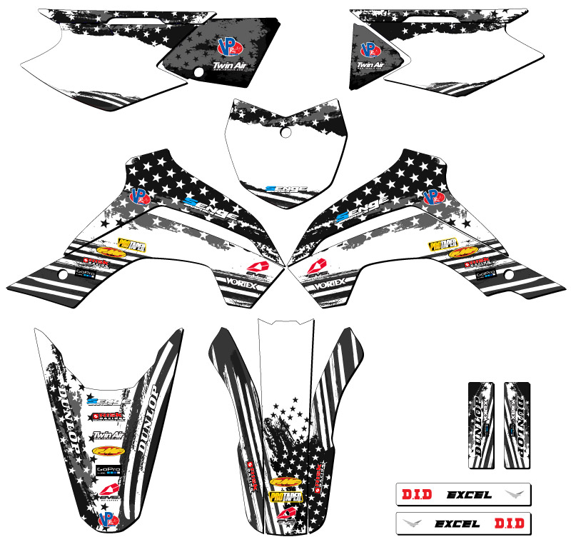 2021-2022 KLX 140 RF MERICA gris Senge kit de gráficos compatible con Kawasaki - Imagen 5 de 10