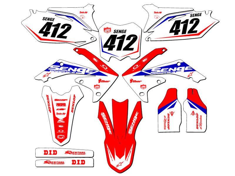 2010-2013 CRF 250 R BINARY Red Senge kit de gráficos compatible con Honda - Imagen 8 de 10