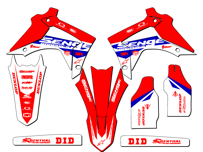 2014-2017 CRF 250 R BINARY Red Senge Graphics Kit Compatible with Honda - Picture 2 of 10
