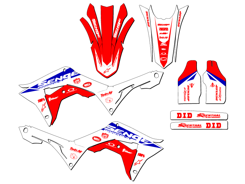 2018 CRF 250 R BINARY Red Senge Graphics Kit Compatible with Honda - Picture 2 of 10