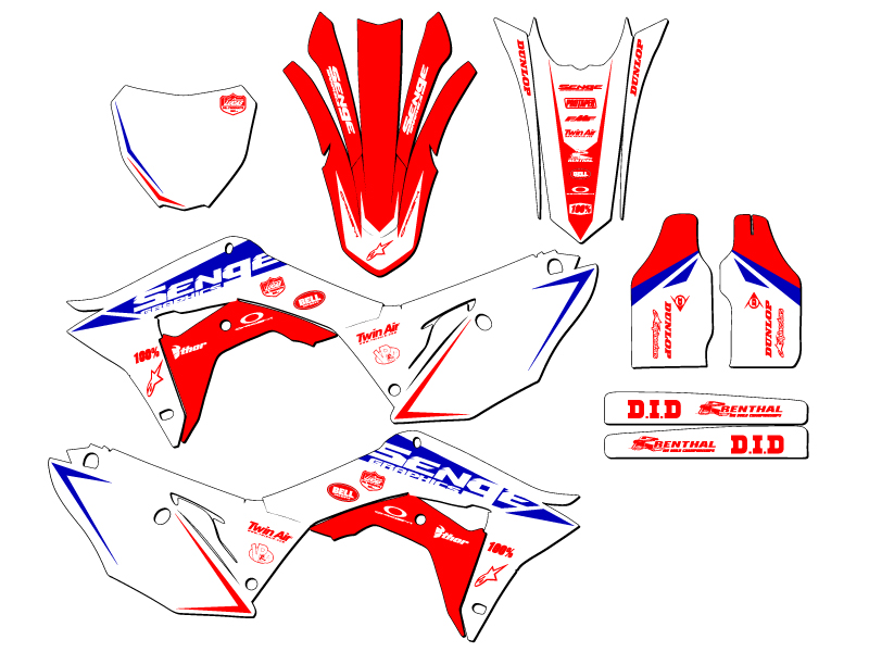 2018 CRF 250 R BINARY Red Senge Graphics Kit Compatible with Honda - Picture 5 of 10