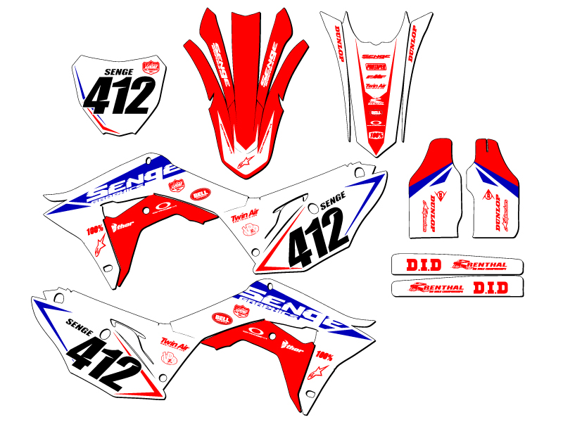 2018 CRF 250 R BINARY Red Senge Graphics Kit Compatible with Honda - Picture 8 of 10