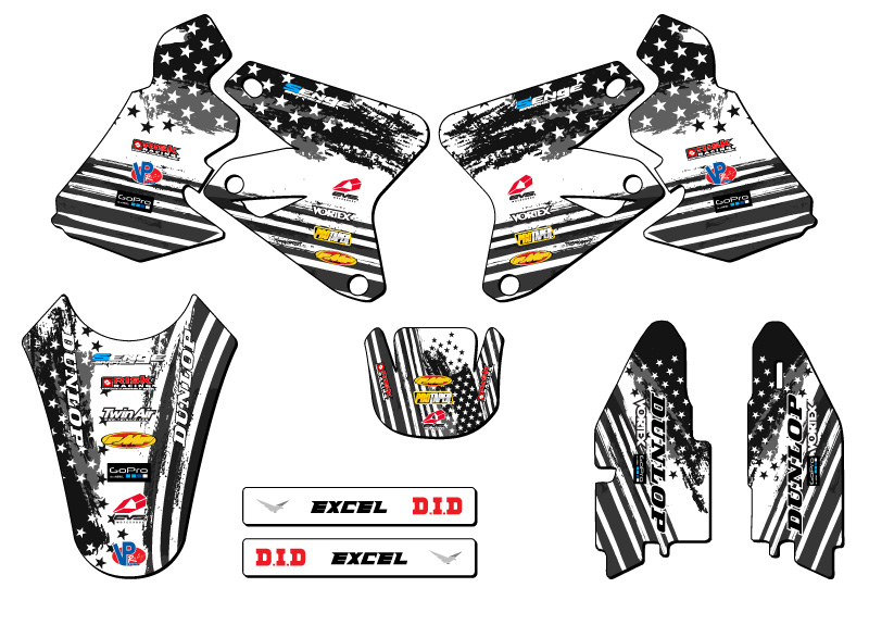 2000-2004 DRZ 400 MERICA Grey Senge Graphics Kit Compatible with Suzuki - Picture 2 of 10