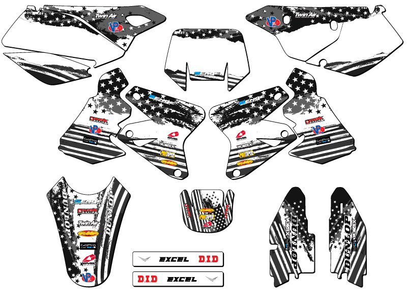 2000-2004 DRZ 400 MERICA Grey Senge Graphics Kit Compatible with Suzuki - Picture 5 of 10