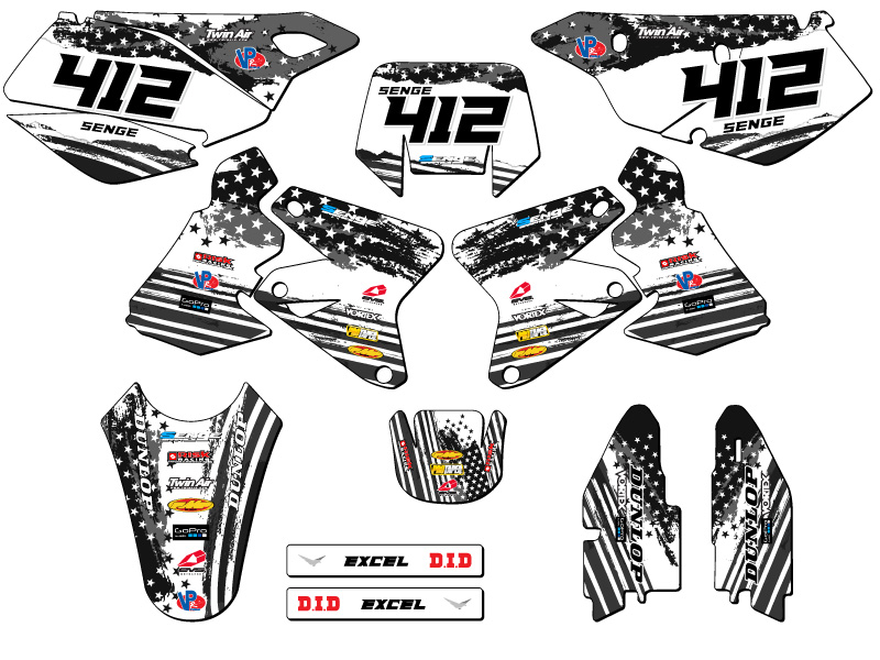2000-2004 DRZ 400 MERICA Grey Senge Graphics Kit Compatible with Suzuki - Picture 8 of 10