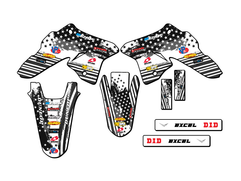 2008-2023 DRZ 125 MERICA Grey Senge Graphics Kit Compatible with Suzuki - Picture 2 of 10