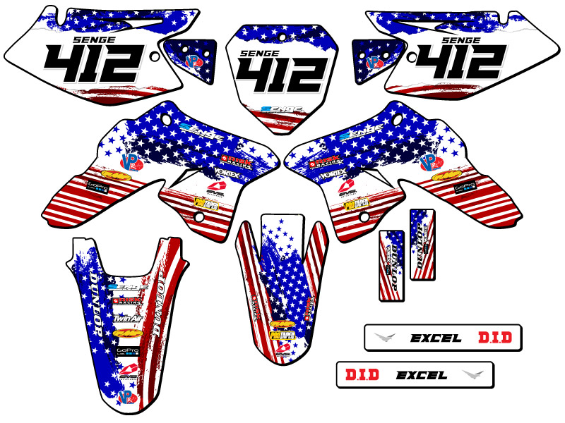 2008-2023 DRZ 125 MERICA Usa Senge Graphics Kit Compatible with Suzuki - Picture 8 of 10