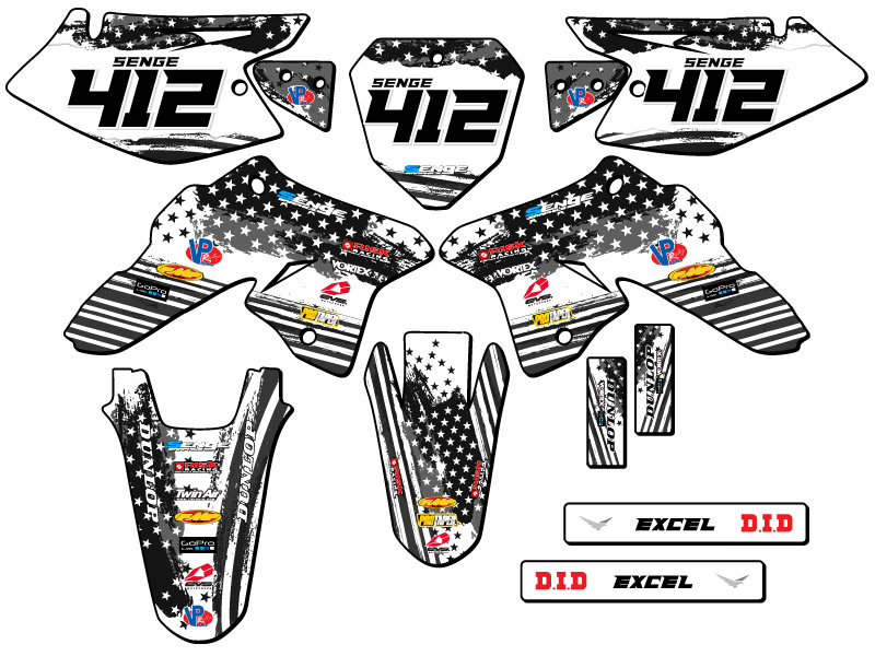 2008-2023 DRZ 125 MERICA Grey Senge Graphics Kit Compatible with Suzuki - Picture 8 of 10