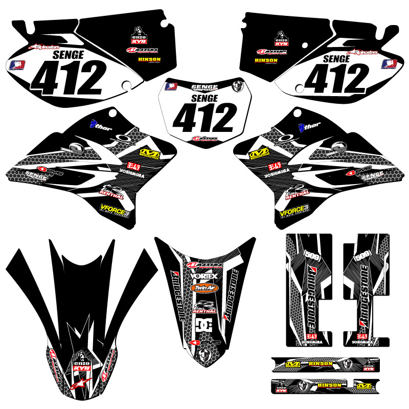 2005-2022 TTR 230 PODIUM Black Senge Graphics Kit Compatible with Yamaha - Picture 8 of 10