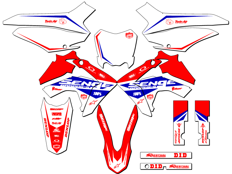 2013-2018 CRF 125 BINARY Red Senge Graphics Kit Compatible with Honda - Picture 5 of 10