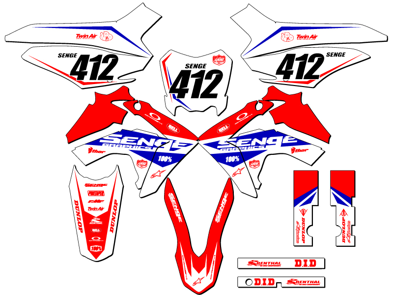 2013-2018 CRF 125 BINARY Red Senge Graphics Kit Compatible with Honda - Picture 8 of 10