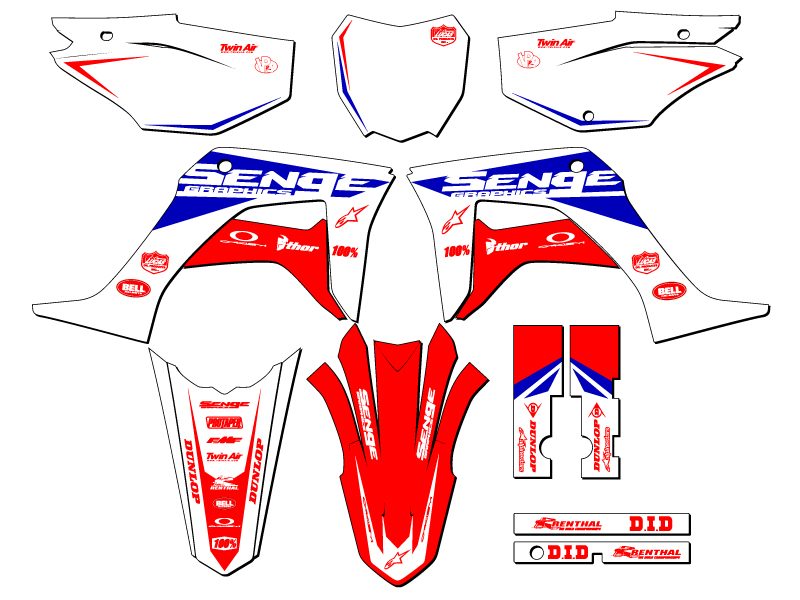 Kit de gráficos Senge rojo Senge 2019-2023 CRF 125 binario compatible con Honda - Imagen 5 de 10