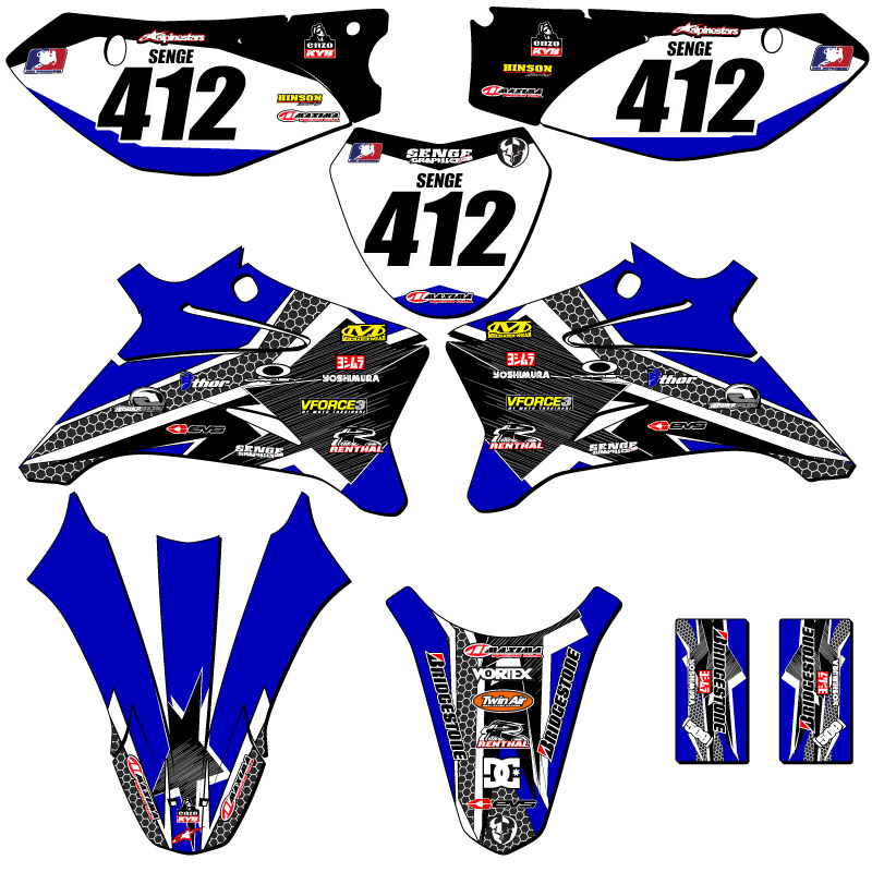 Kit de gráficos Senge Blue Senge 2008-2022 TTR 110 PODIUM compatible con Yamaha - Imagen 8 de 10